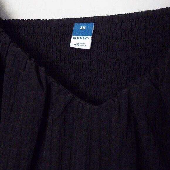 NEW Old Navy Flutter-Sleeve Mini Swing Dress Black Jack Textured Seersucker 3X - Picture 15 of 15